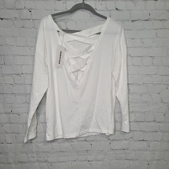 Women's Criss Cross V Neck Back Top Small - Picture 1 of 4
